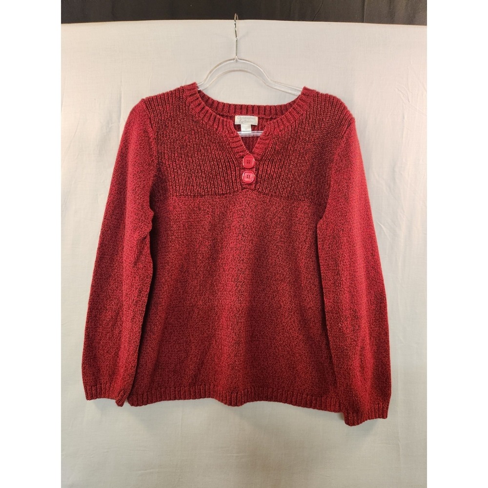 Christopher & Banks Women's Red Pullover Sweater Size XL Cozy Casual Outdoor